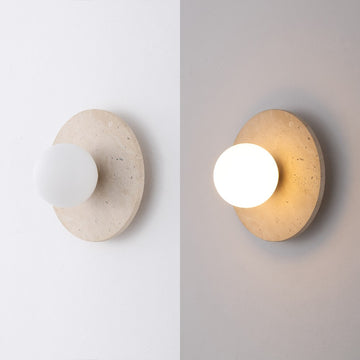 Tivoli 12" Modern Minimalist 1-Light Ovoid Travertine LED Wall Sconce